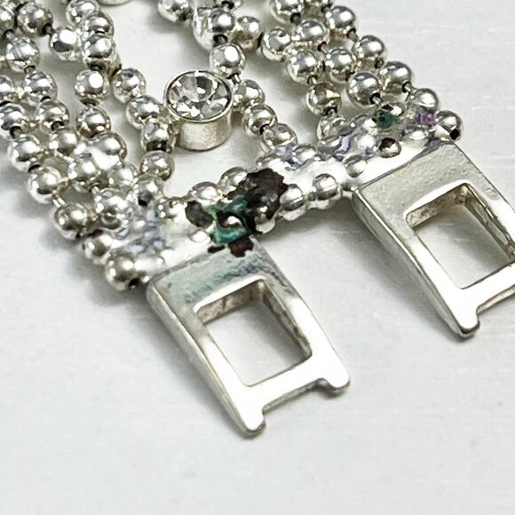 Givenchy Vintage Dainty Lace Pattern Silver & Crystal Bracelet - Picture 8 of 8